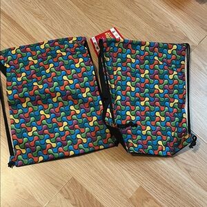 Colorful Patterned Drawstring bags (2 unisex items)